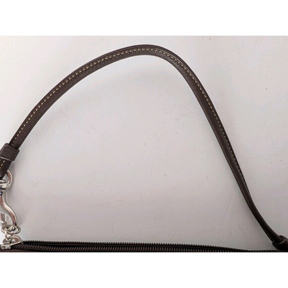 Coach Leather Wristlet Corner Zip Handbag English Saddle Brown Front Pocket - Picture 6 of 13